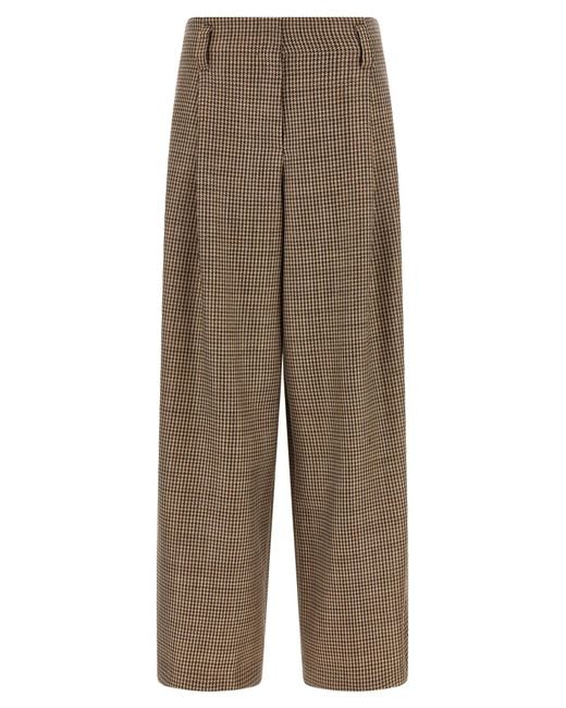Brunello Cucinelli Natural Virgin Wool Flared Pants