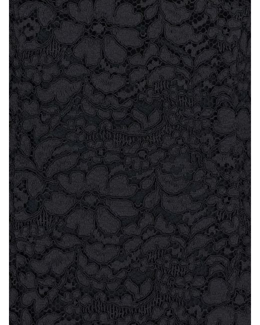 Le Plain Black Maxi Dress With Rear Concealed Zip Closure And All-Over Embroidery