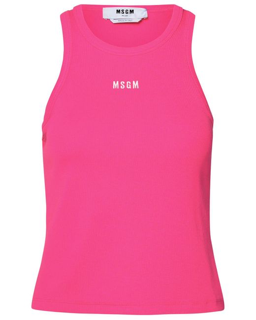 MSGM Pink Fuchsia Cotton Top