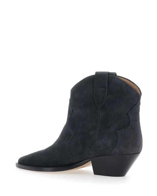 Isabel Marant Black Ankle Boots Dewina Suede