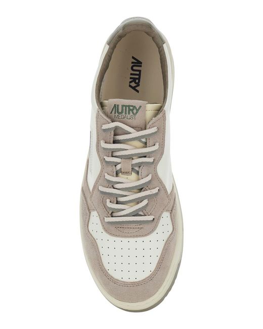 Autry White Sneakers Medalist Suede Trainers for men