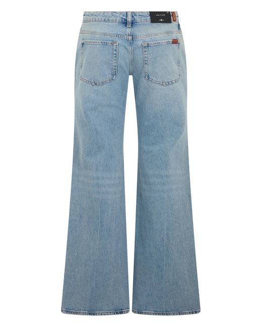 7 For All Mankind Blue Palazzo Denim Jeans Cotton Flared