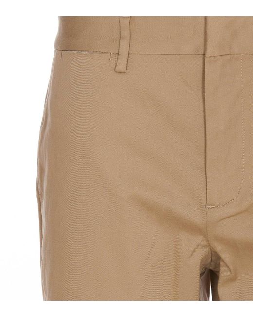 Saint Laurent Natural Button Detailed Straight Leg Pants for men