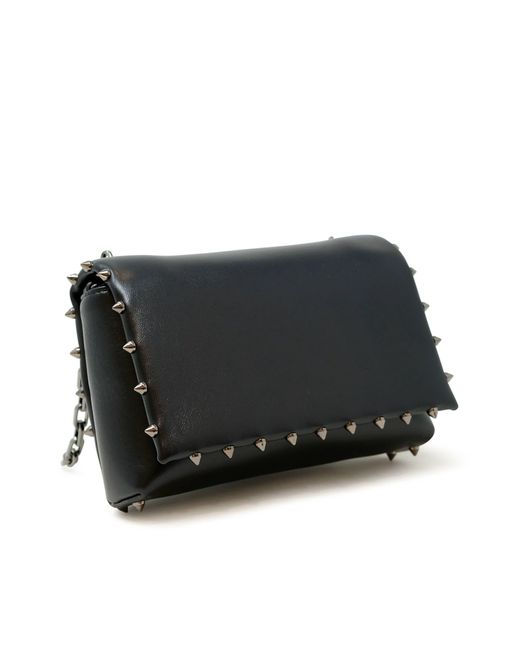 Christian Louboutin Gray Soft Nappa Leather Spiky Pouch Bag