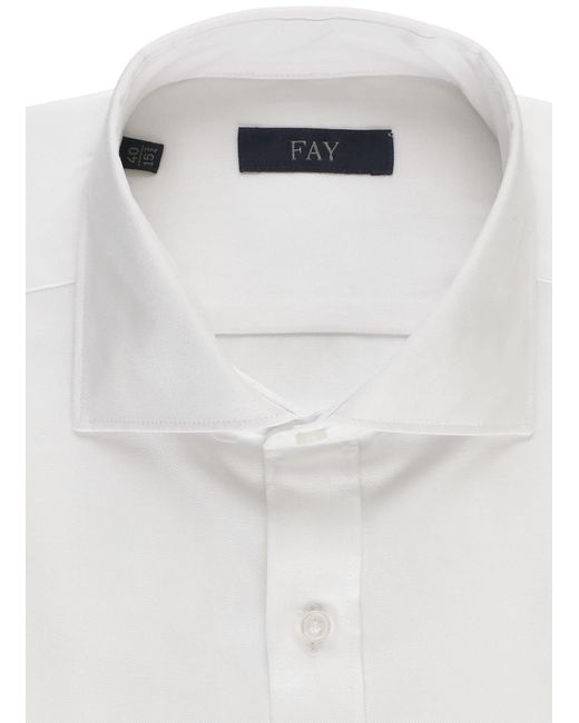 Fay White Cotton Shirt for men