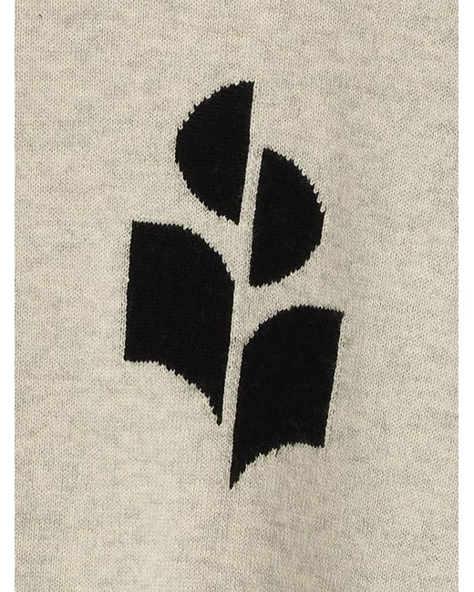 Isabel Marant White Marisans Sweater With Logo Intarsia