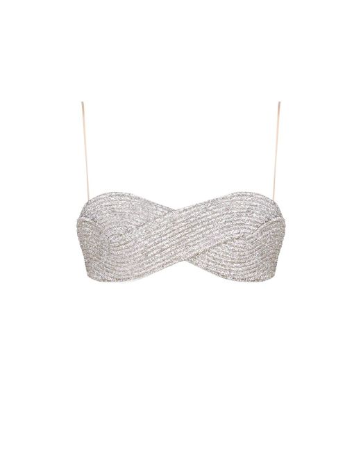 Nue White Eternity Bandeau Top With Silver Crystals