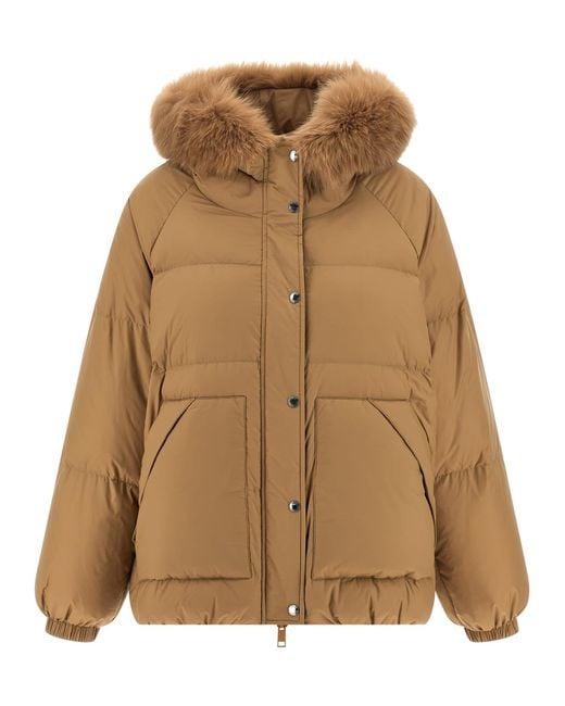 Salomon Brown Fur Insert Down Jacket