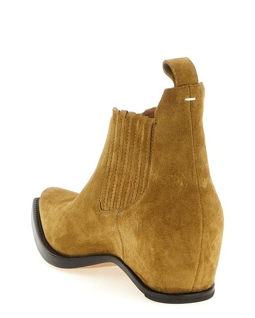 Maison Margiela Brown 'Western Chelsea Heel-Less' Ankle Boots for men