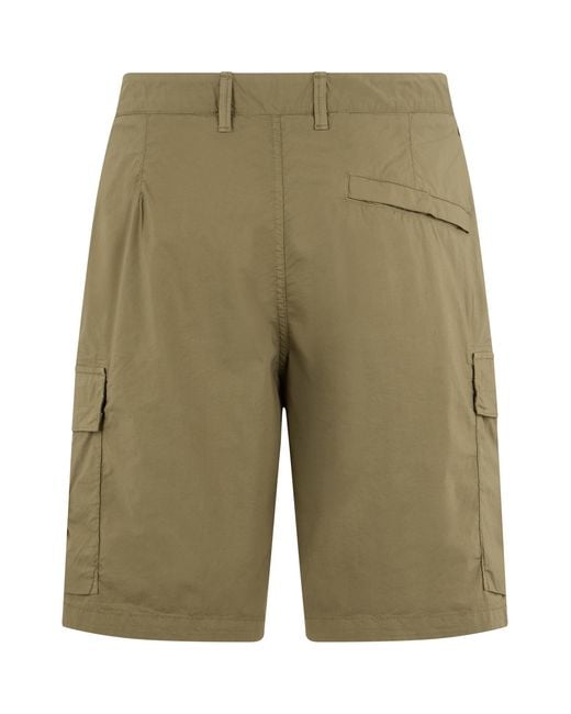 Stone Island Green Cotton Cargo Pants Short for men
