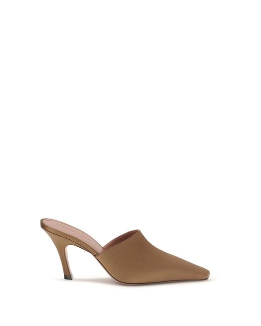 AMINA MUADDI Brown Jamie Mules Sandals Silk