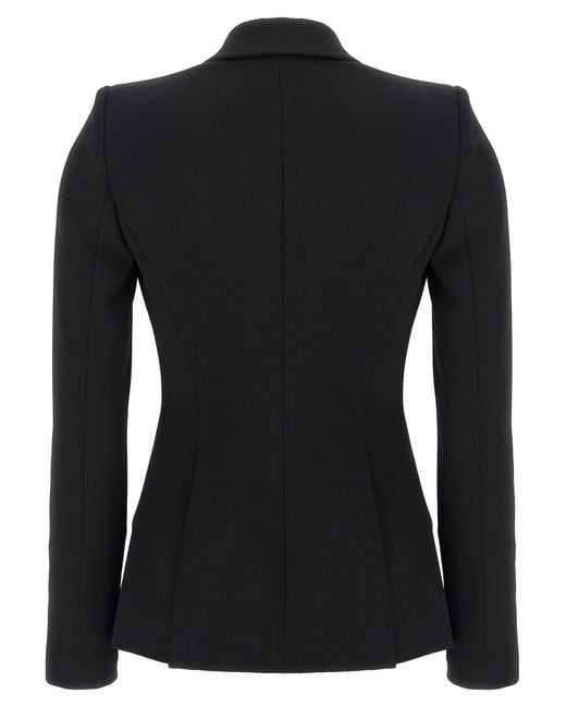 Elisabetta Franchi Black Lightweight Single-Breasted Tuxedo Blazer