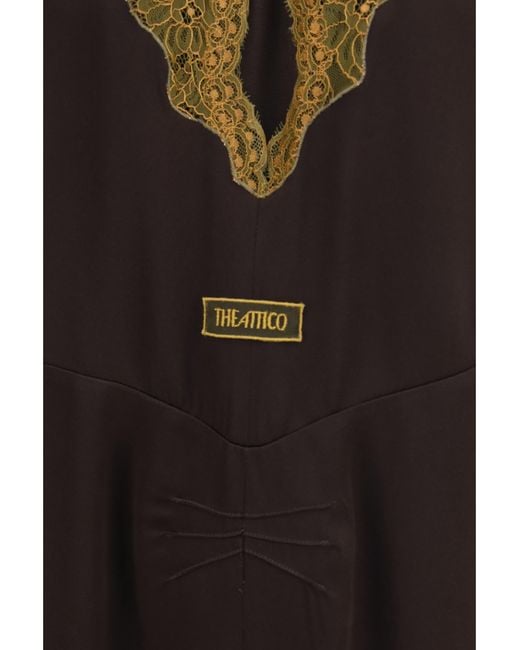 The Attico Black Lace Mini Dress Acetate; Viscose
