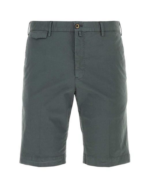 PT01 Gray Stretch Cotton Bermuda Shorts for men