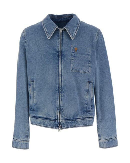 AMI Blue Jacket, Denim Coat for men