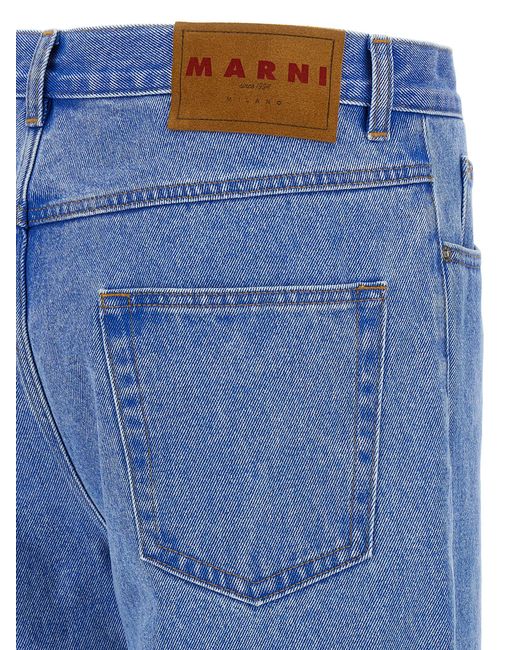 Marni Blue Bleached Coated' Jeans for men