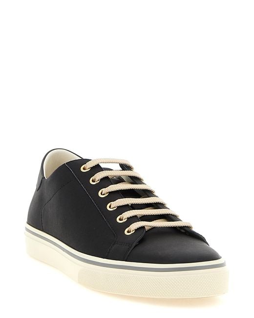 Brunello Cucinelli Black Calfskin Low Top Sneakers for men