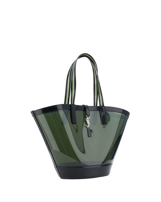 Saint Laurent Green Panier Medium Tote Bag