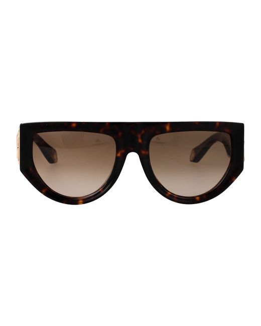 Roberto Cavalli Brown Src063 0743 Acetate + Metal Sunglasses