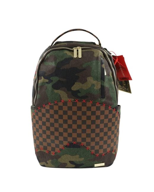 Mens Bags Backpacks Sprayground Cotton Camouflage Check Print Backpack in Brown for Men 