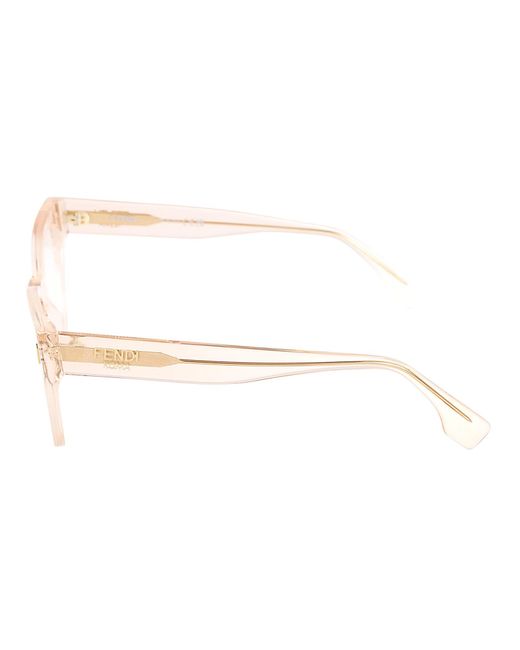 【送料&関税込】Fendi Clear Frame Round Lense Glasses Fendi Clear Frame Round Lense Glasses in Natural | Lyst UK