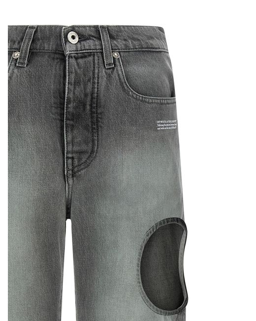 Off-White c/o Virgil Abloh Gray Spray New Meteor Jeans