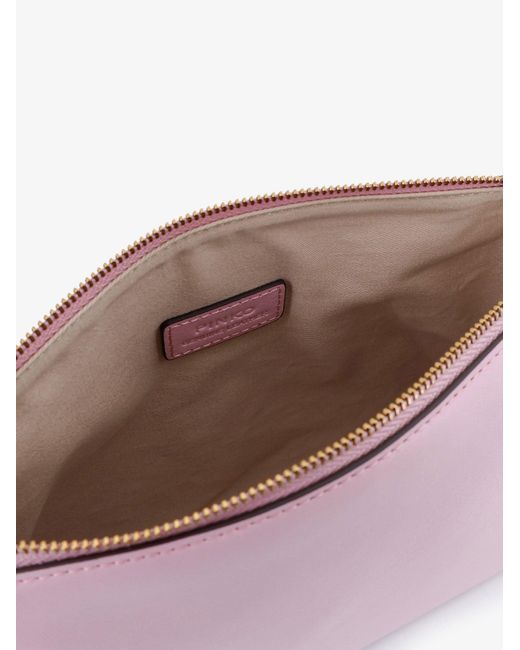 Pinko Purple Beauty Case Leather Make Up Bags