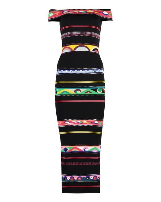 Emilio Pucci Black Jacquard Knit Dress