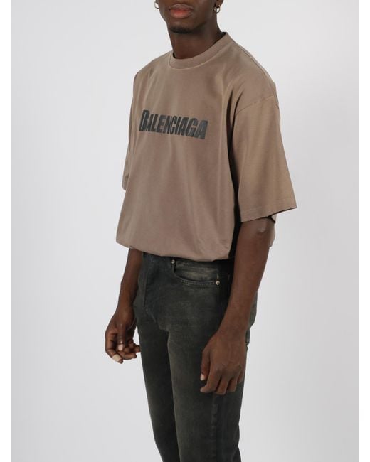 Balenciaga Caps Boxy Fit T-shirt in Natural for Men | Lyst