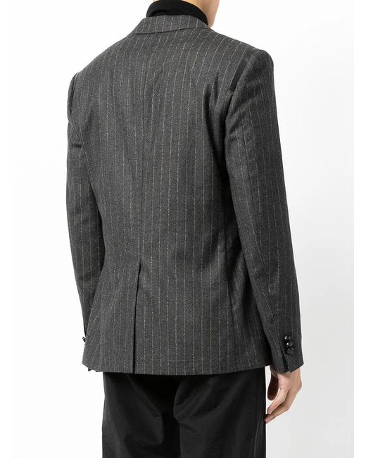 Ferragamo Black Leather-Trim Suit Jacket for men