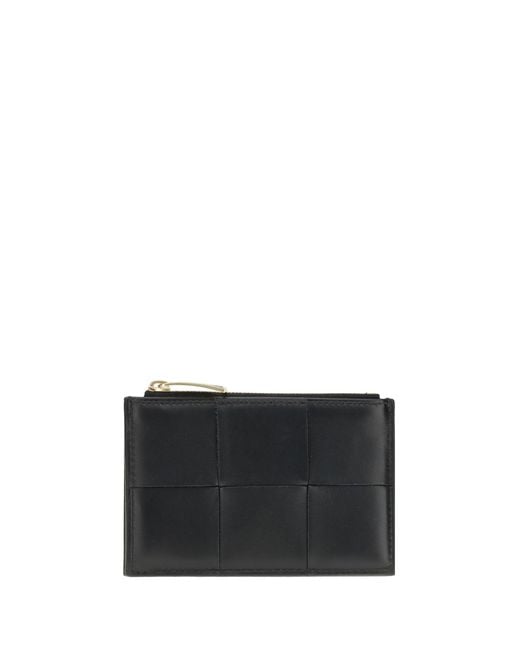 Bottega Veneta Black Card Holder Lambskin- Wallets & Purses