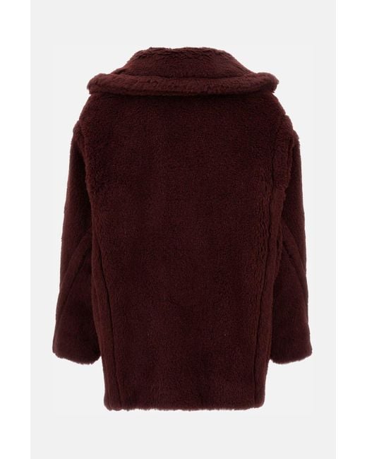 Max Mara Red Olga Teddy Short Coat