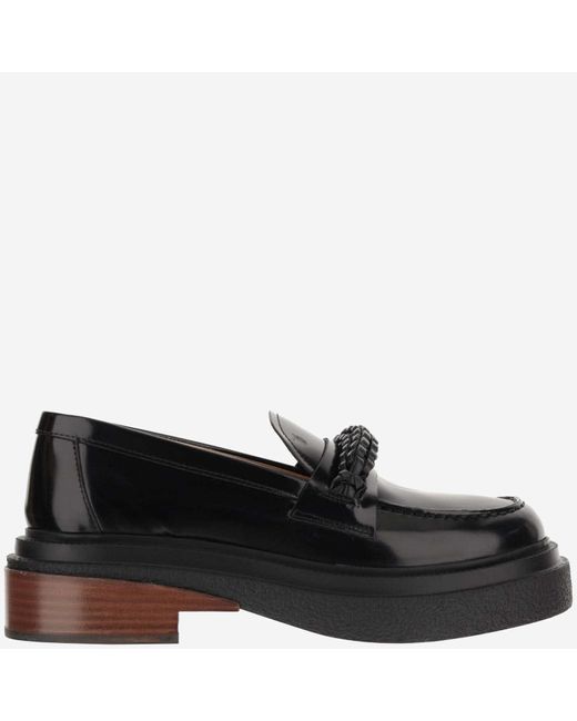 Tod's black leather store loafers