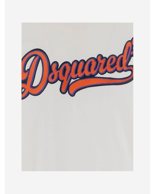 DSquared² White Cotton T-Shirt With Logo for men