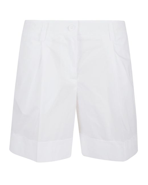 P.A.R.O.S.H. White Cotton Shorts