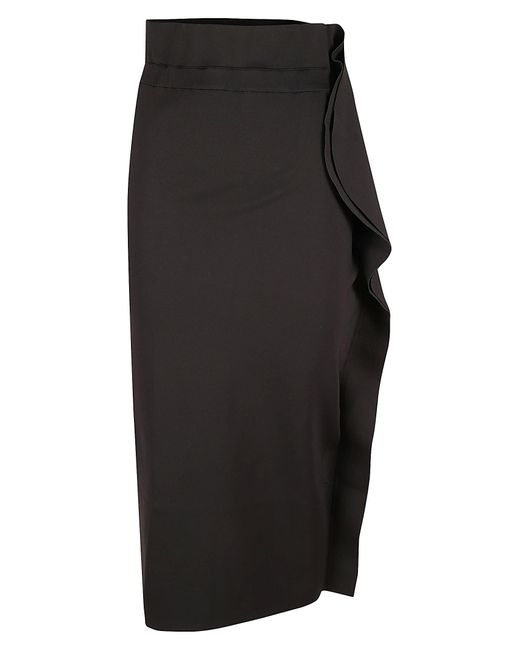 Fiorucci Black Ruffle Midi Skirt