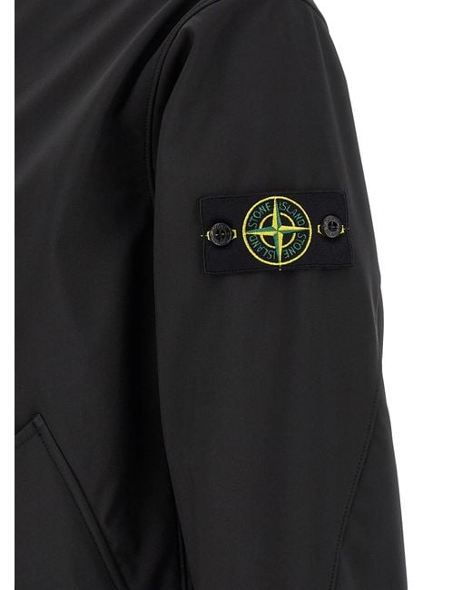Stone Island Black Polyester Shell Jacket Clothing for men