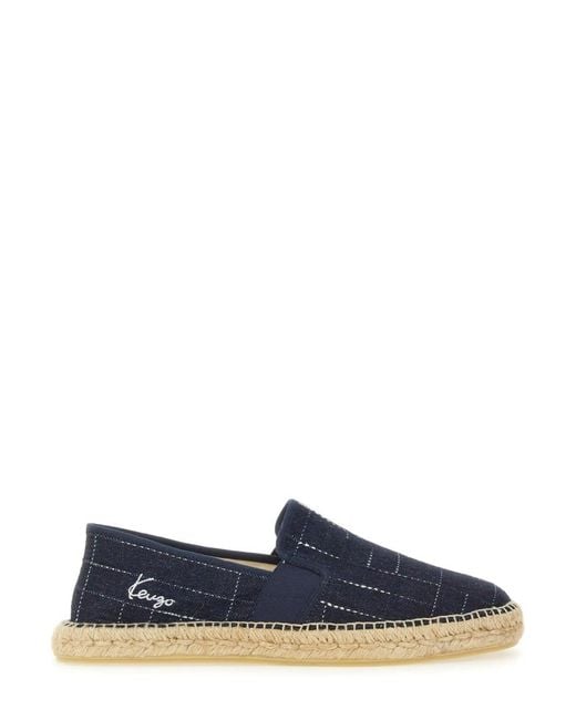 KENZO Blue Espadrille With Logo Embroidery for men