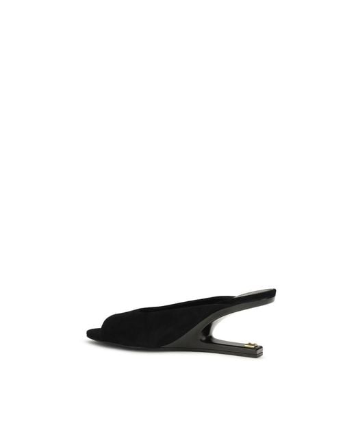 Balmain Black Goatskin Mules