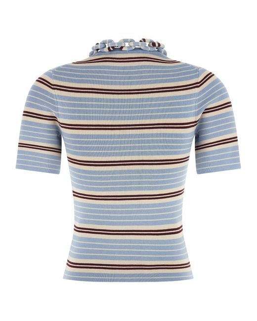 Rabanne Blue Chain T-Shirt So Cotton Elastane