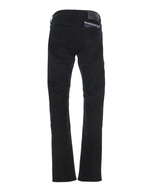 Jacob Cohen Black 'Bard' Jeans With Belt Loops And Logo Patch On The Rear for men