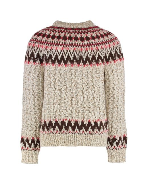 Moncler Natural Sweater Wool Jacquard Virgin Sweatshirts for men