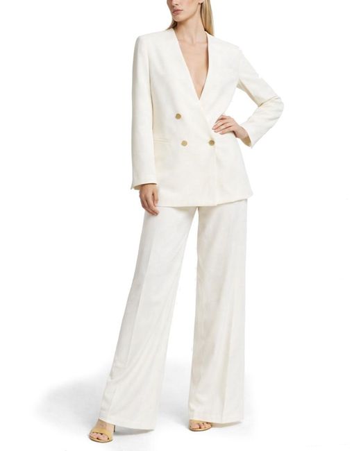 Alberta Ferretti White Trousers Viscose Twill