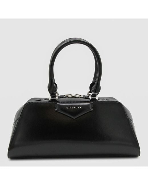 Givenchy Black Leather Antigona East-West Top Handle Bag