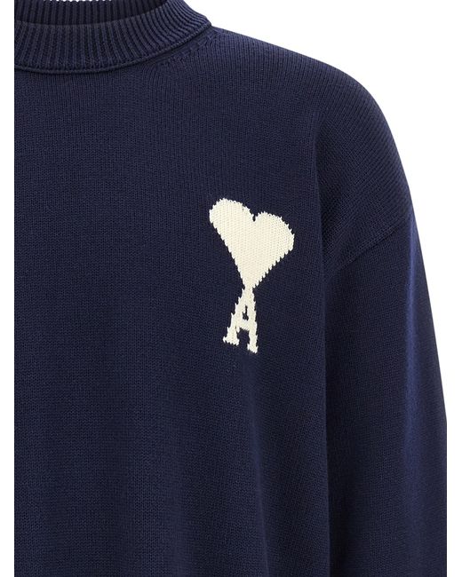 AMI Blue Wool Cardigan Clothing for men