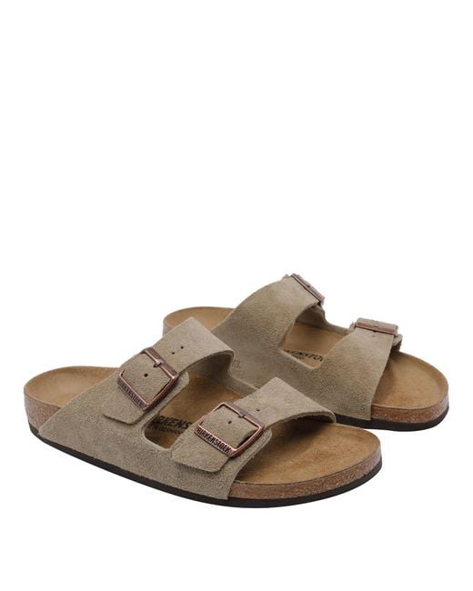 Birkenstock Brown Sandals Suede Leather/Rubber Sole for men
