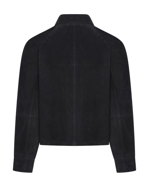 Brunello Cucinelli Black Leather Jacket for men