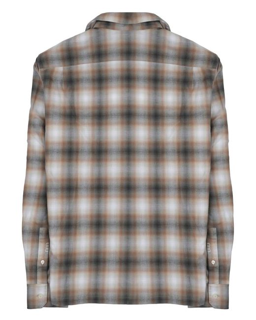 J.W. Anderson Gray Shirt With Check Print Cotton for men