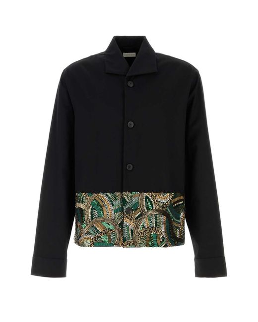 Dries Van Noten Black 01300-Cruz Emb 3302 M.W.Shirt for men