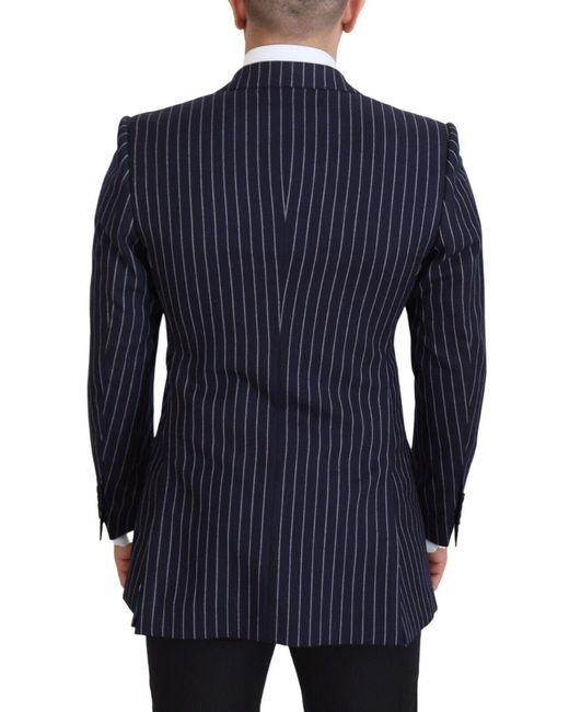 Dolce & Gabbana Blue Elegant Slim Fit Wool Blazer for men